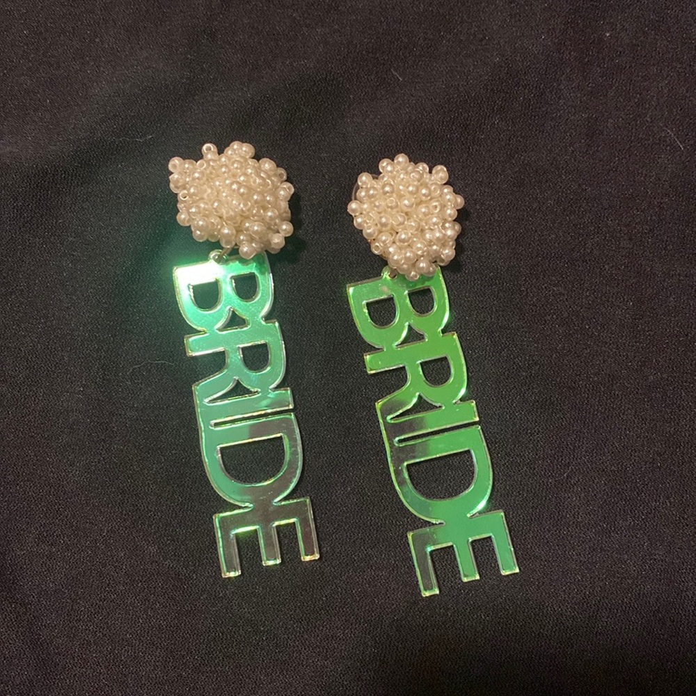 Bride earrings pearl/iridescent